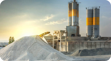 Cement industry with factory and raw materials