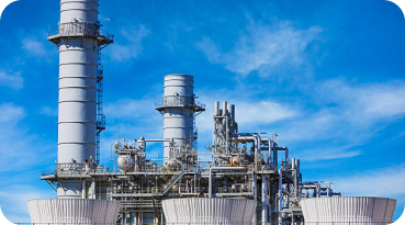 Power plant with factory and energy production